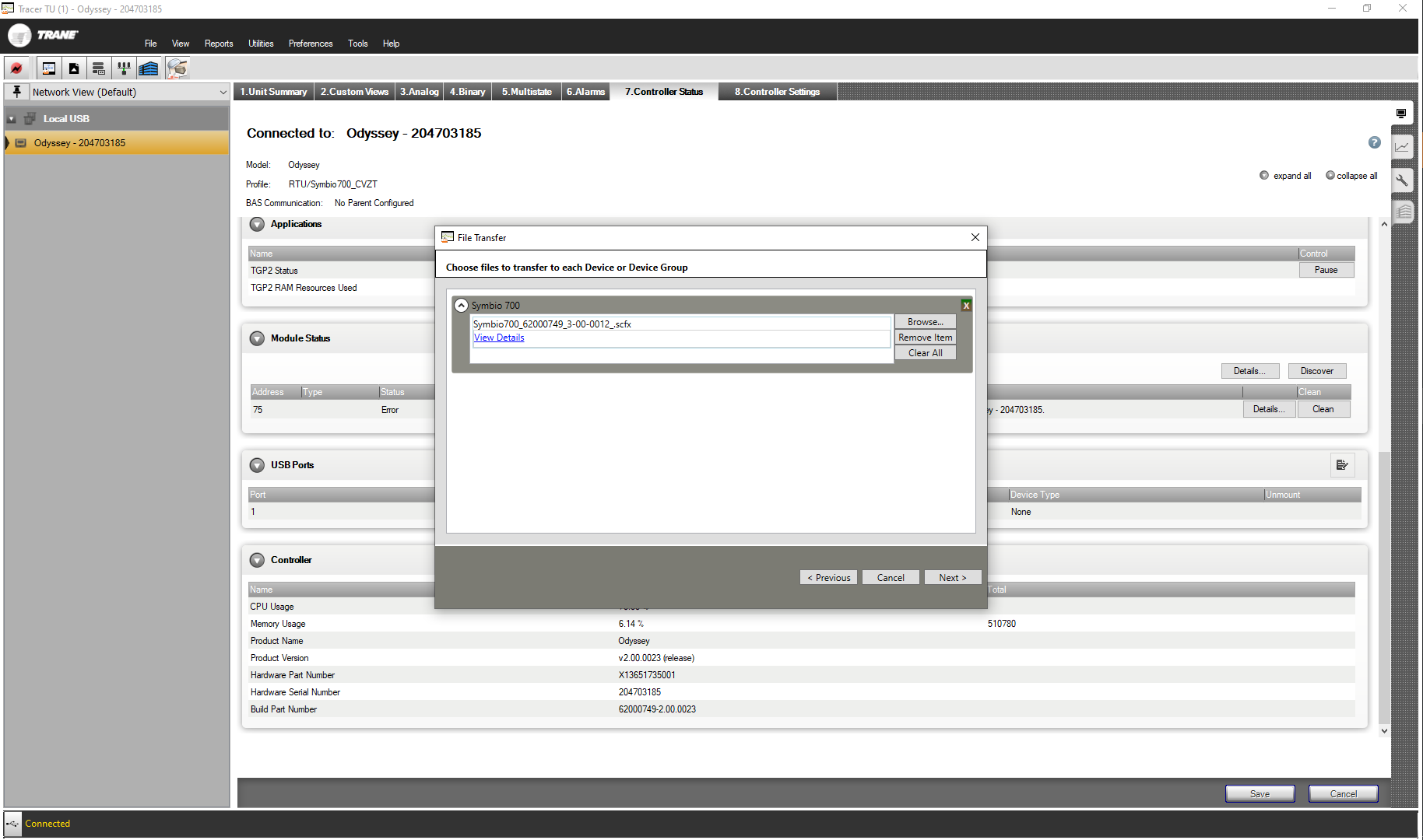 Symbio Firmware Update For Unit Controller Module Trane Commercial Hvac Help Center