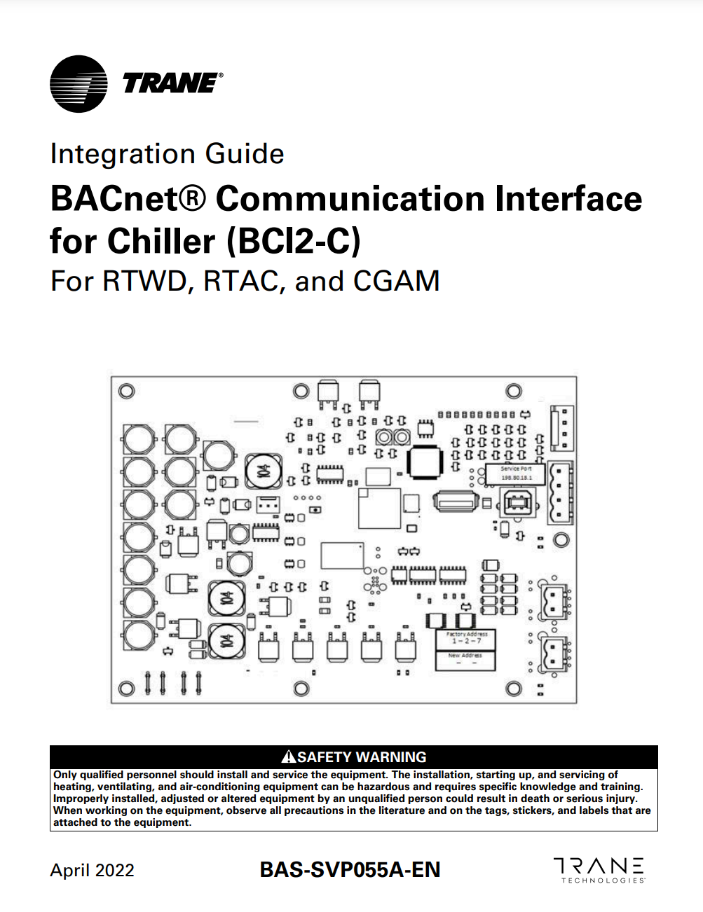 BCI2C Installation RTAC, RTWD, CGAM Trane Commercial HVAC Help Center