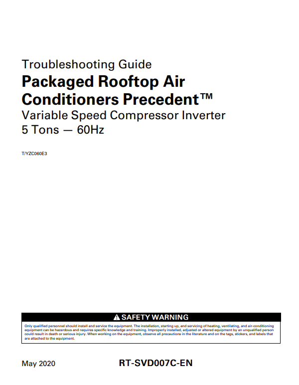 Eflex troubleshooting manuals – Trane Commercial HVAC Help