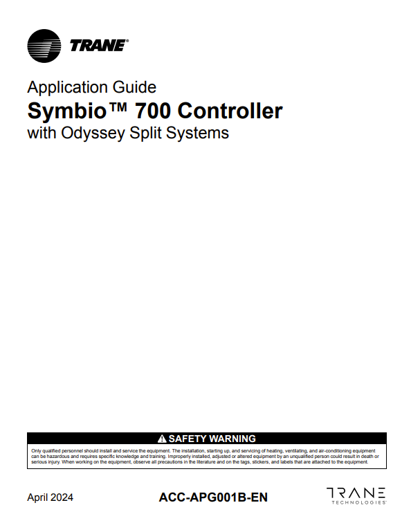Odyssey Symbio 700 Control Board Application Guide Trane Commercial