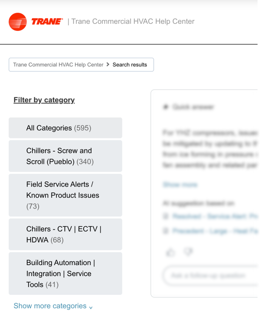filter options show as tiles on the left side of the results page on desktop